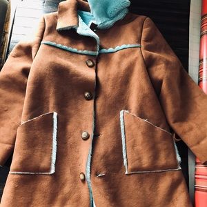 Charabia coat tan faux suede girls 4